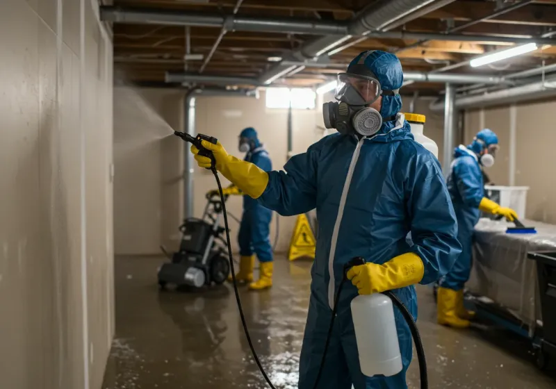 Basement Sanitization and Antimicrobial Treatment process in Wyoming County, WV