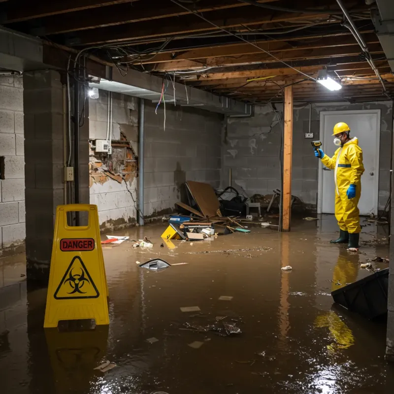 Flooded Basement Electrical Hazard in Wyoming County, WV Property