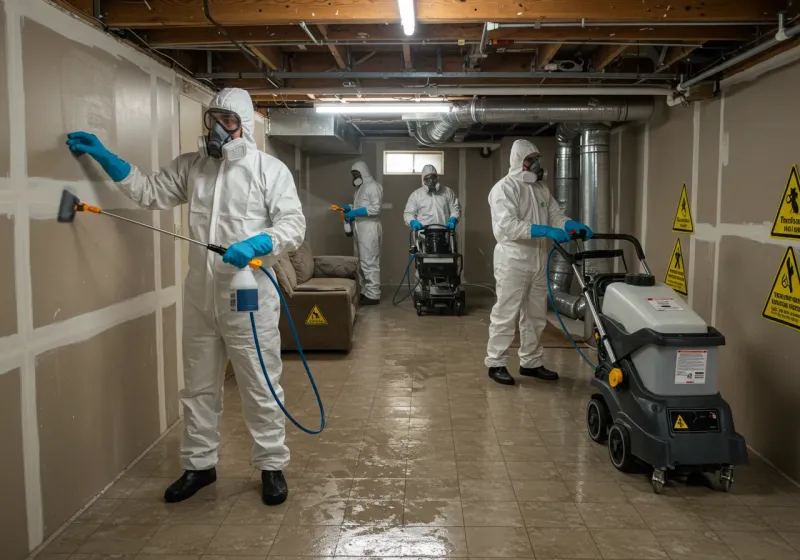 Basement Moisture Removal and Structural Drying process in Wyoming County, WV